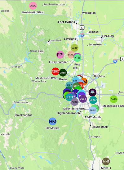map of nodes in Denver area